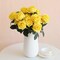 Artificial Roses Flowers 10 Heads Arrangement Silk Bouquet (Yellow) 9"D x 9"W x 15.7"H